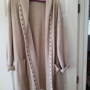 Style & Co. Taupe Stud-Trim Open Cardigan